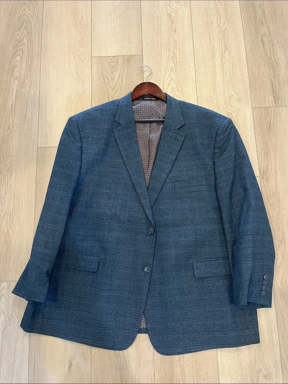 Men's Tailored Blue Glen Plaid Sport Coat - Classic Two-Button Blazer